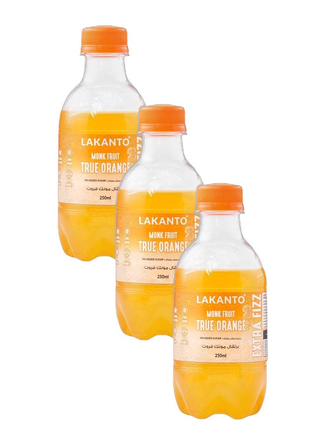 LAKANTO Naturally Sweetened True Orange With Monk Fruit - 250 ml - 3 Bottles - Image 1